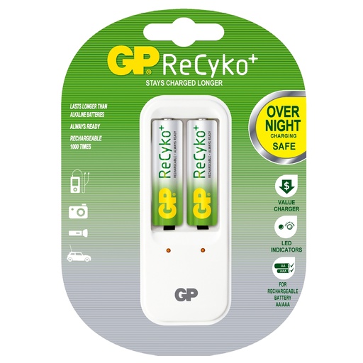 [150106] Cargador GP 110V 2 Batería AA 2100 MAH