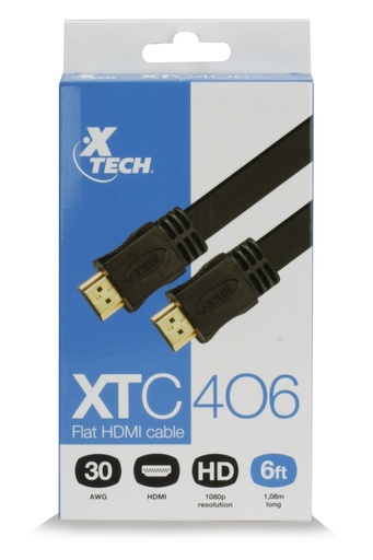 [110610] Cable HDMI flat xtc-406 6ft Xtech