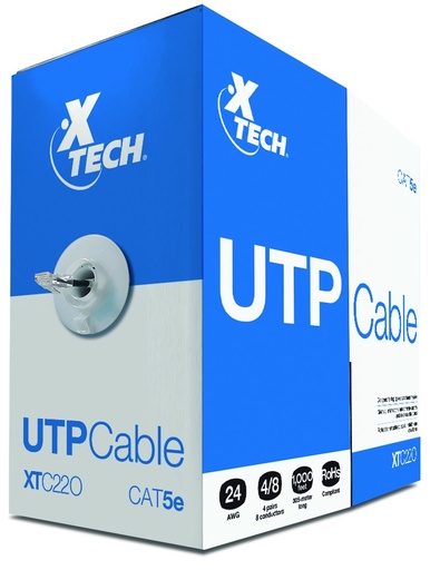 [240049] Cable UTP cat5e XTC-220 24awg Xtech Metro