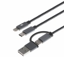 Cable USB Tipo A o C a Micro USB Lighting o c XTC-560 XTECH