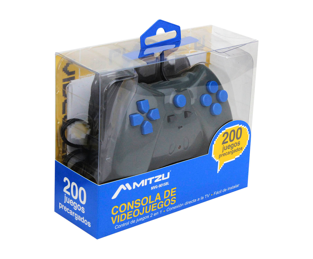 Control de videojuegos Mitzu 2 en 1 200 Juegos Azul
