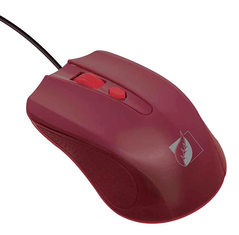Mouse Ergonómico Green Leaf USB 1200 Rojo Mate