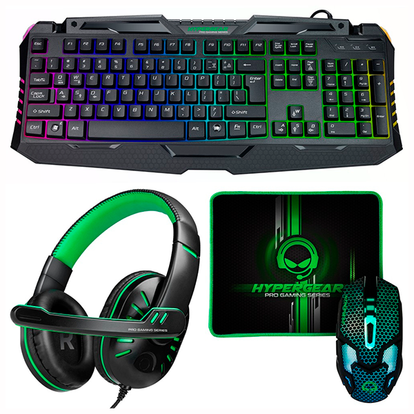 Combo Teclado, Mouse, Audífono, Mouse Pad KM490