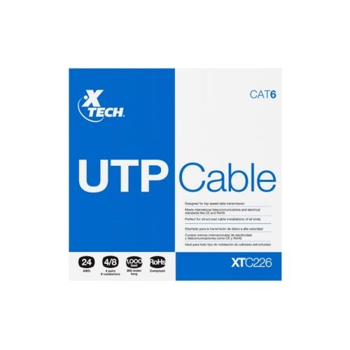 Cable UTP CAT6 1000ft/305m Gray 24 AWG Metro XTC-226