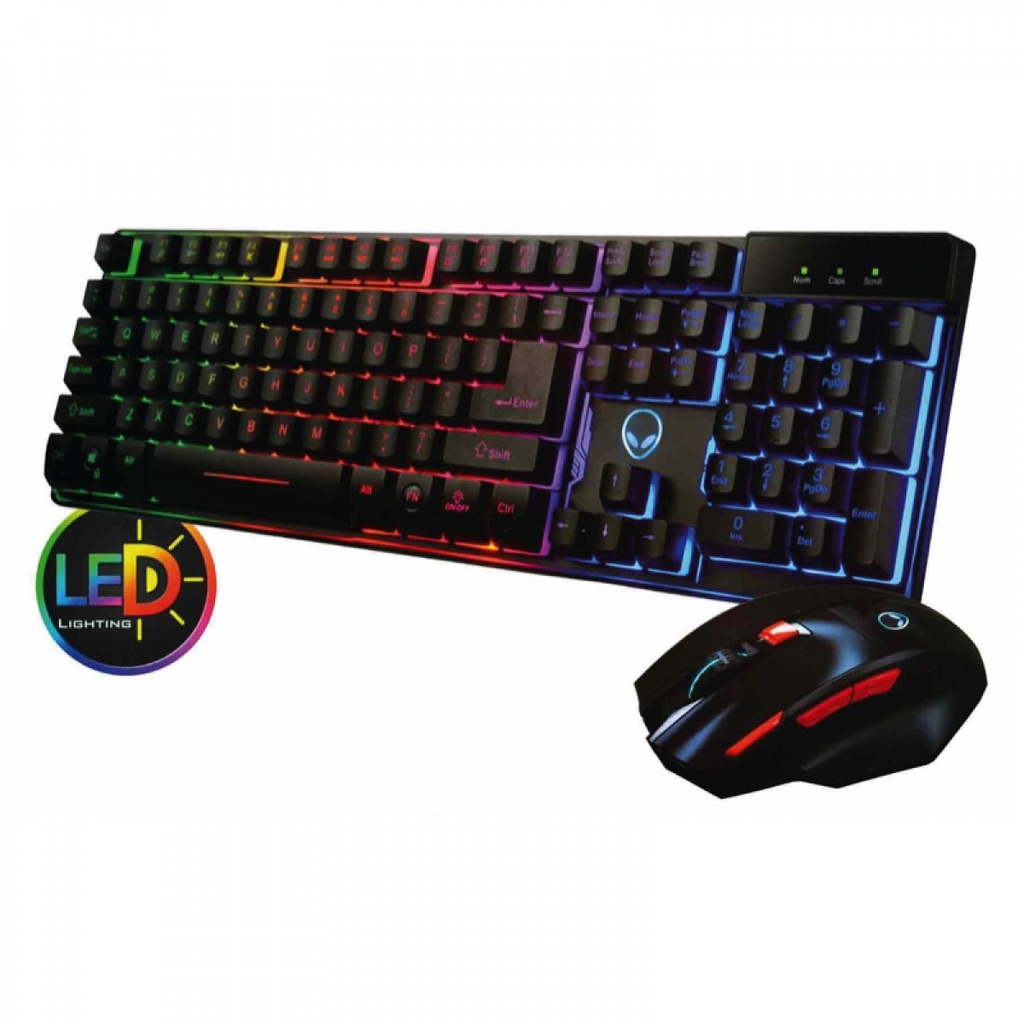 Teclado y Mouse I.S. LED RGB Multimedia