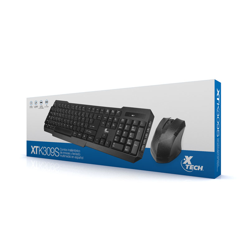 Teclado y Mouse Xtech multimedia wireless keyband mouse set Spanish XTK-309S