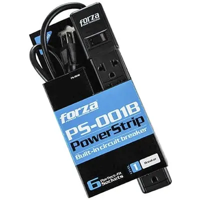 Regleta Forza Power Strip 6 outlets circuit breaker 110V US Black PS-001B