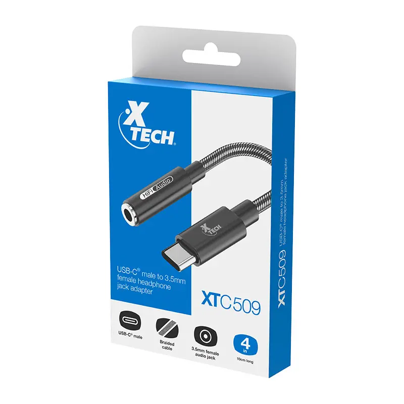 Cable USB-C m a 3.5mm f Xtech XTC-509 10cm