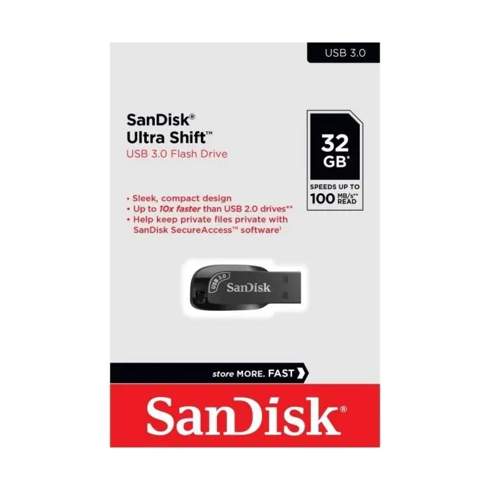 Memoria USB Ultra Shift 32GB SanDisk 3.2 Z410 Black