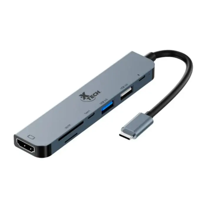 Adaptador multi puertos USB-C 7 en 1 Xtech XTC-571
