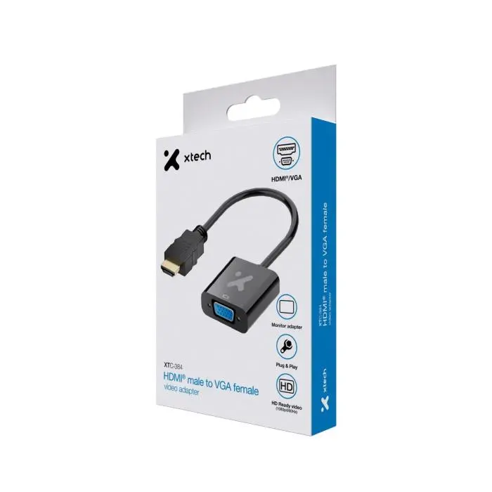 Adaptador de Video HDMI male to VGA Female Black XTC-384