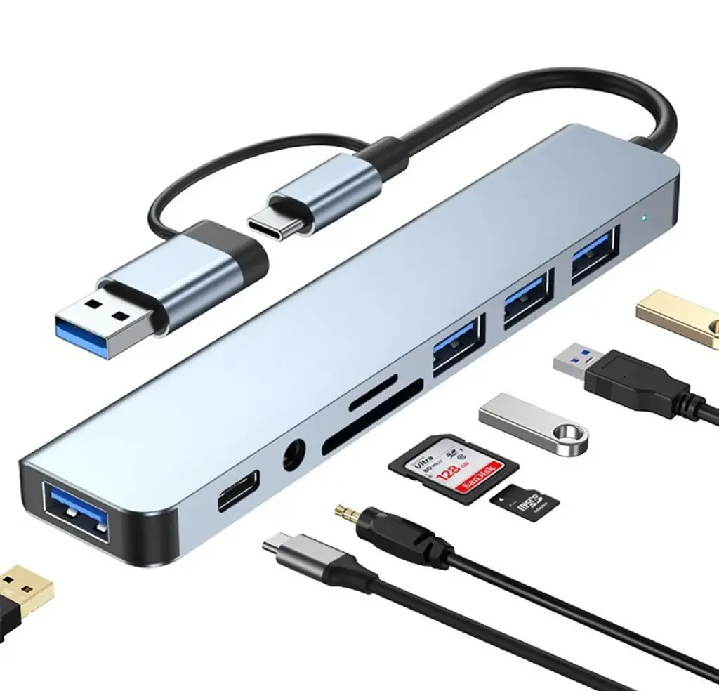 HUB USB 3.0 8 ports reader 8 en 1