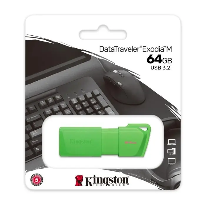 Memoria USB 64GB Kingston DT Exodia M Neon Green