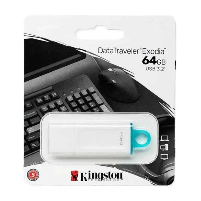 Memoria USB 64GB Kingston DT Exodia 3.2 Gen White