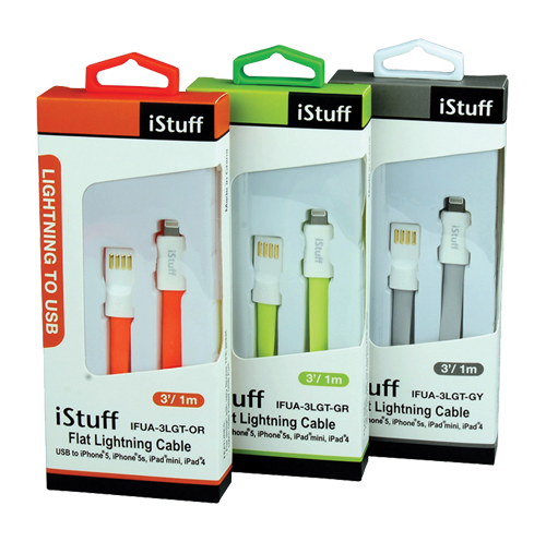 Cable ISTUFF Plano 3 Iphone Lightning Orange GIO