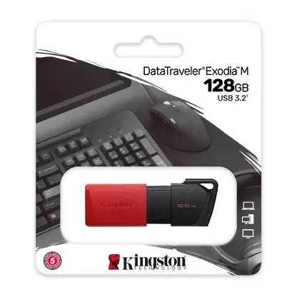 [200302] Memoria USB 128GB Kingston DT Exodia 3.2 Gen Black Red