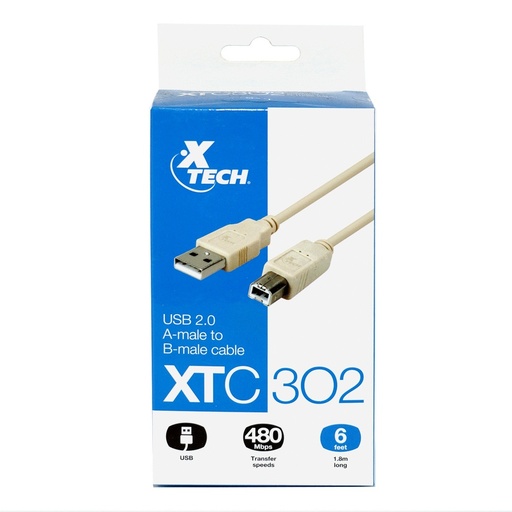 [130004] Cable USB para Impresora 6ft XTC-302