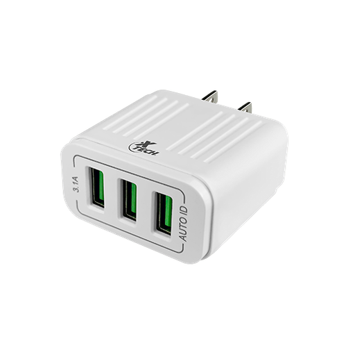 [110865] Cargador 3 USB 110 5V 3.1A XTC-203 Triple