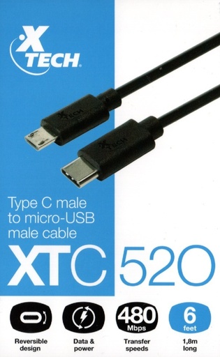 [110810] Cable USB Tipo C Male to Micro USB A 6FT