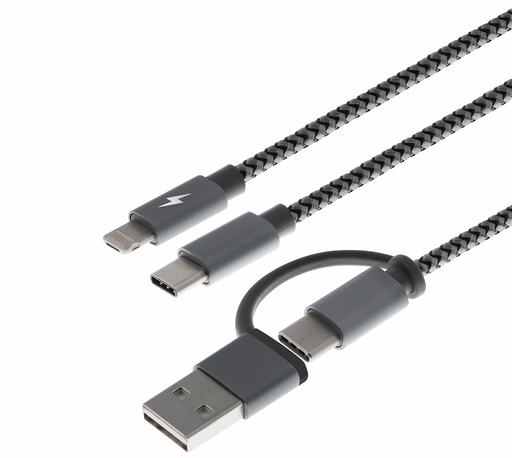 [110744] Cable USB Tipo A o C a Micro USB Lighting o c XTC-560 XTECH