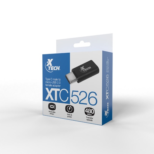 [250690] Convertidor USB type C male to microUSB  female adapter Xtech XTC-526