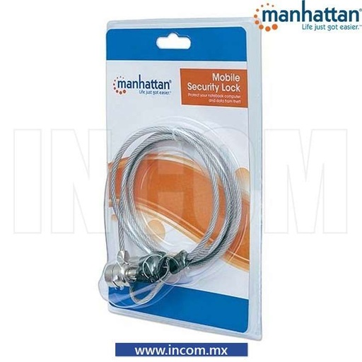 [260000] Candado Seguridad Notebook 3 Cable d-sub 1.8m Manhatan