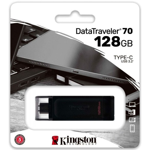 [200352] Memoria USB 3.2 DT 70 128GB Tipo C Kingston