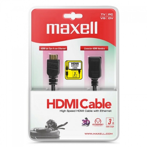 [110442] Extensión HDMI Macho a Hembra 3 Ft 1.4 HDMI410 Maxell