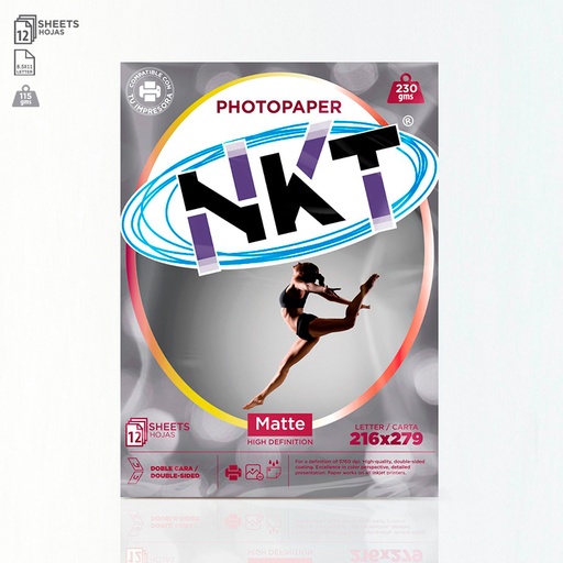 [360127] Papel Foto 230G Carta Matte Dual 12 Hojas Bolsa