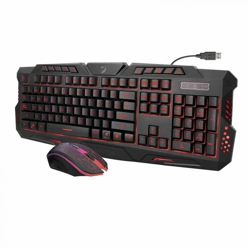 [110844] Teclado Y Mouse Green Leaf Alámbrico Tipo Gaming RGB LED