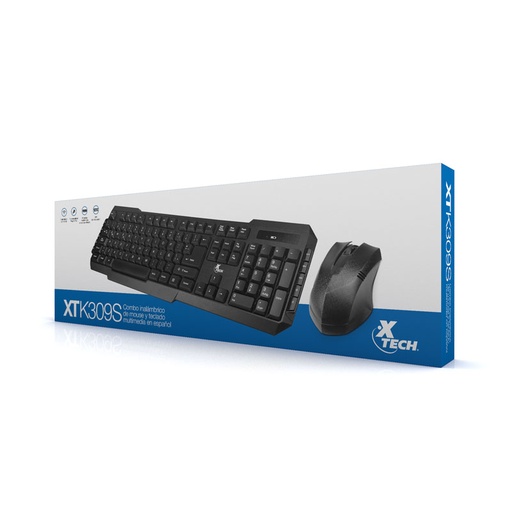 [370091] Teclado y Mouse Xtech multimedia wireless keyband mouse set Spanish XTK-309S