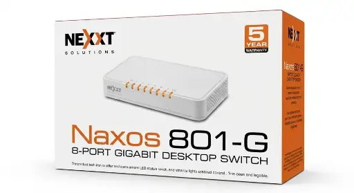 [240099] Switch 8 Puertos Nexxt Essent Naxos 801-G 1Gbps 110/220V NSW-N801G