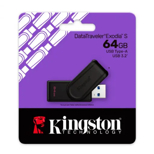 [200636] Memoria USB 64GB Kingston DT Exodia S Black 3.2
