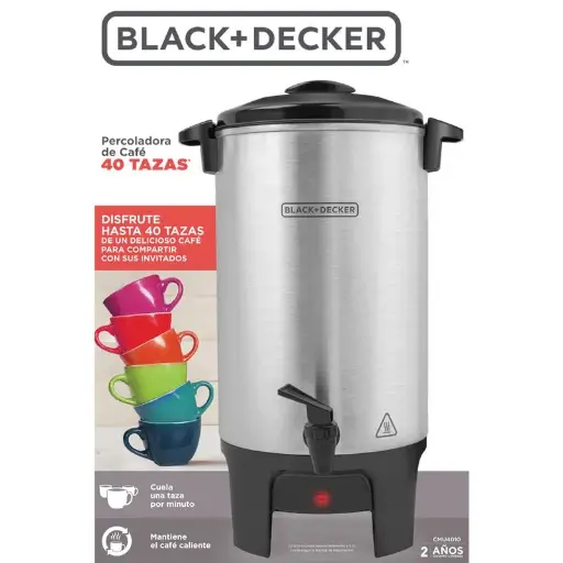 [3300001] PERCOLADORA BLACK DECKER CMU4010 40 TAZAS ACERO