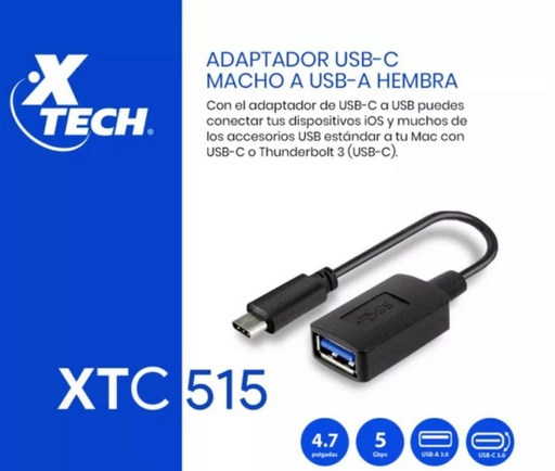 [110790] Cable XTC-515 Tipo C a USB 3.0 XTECH